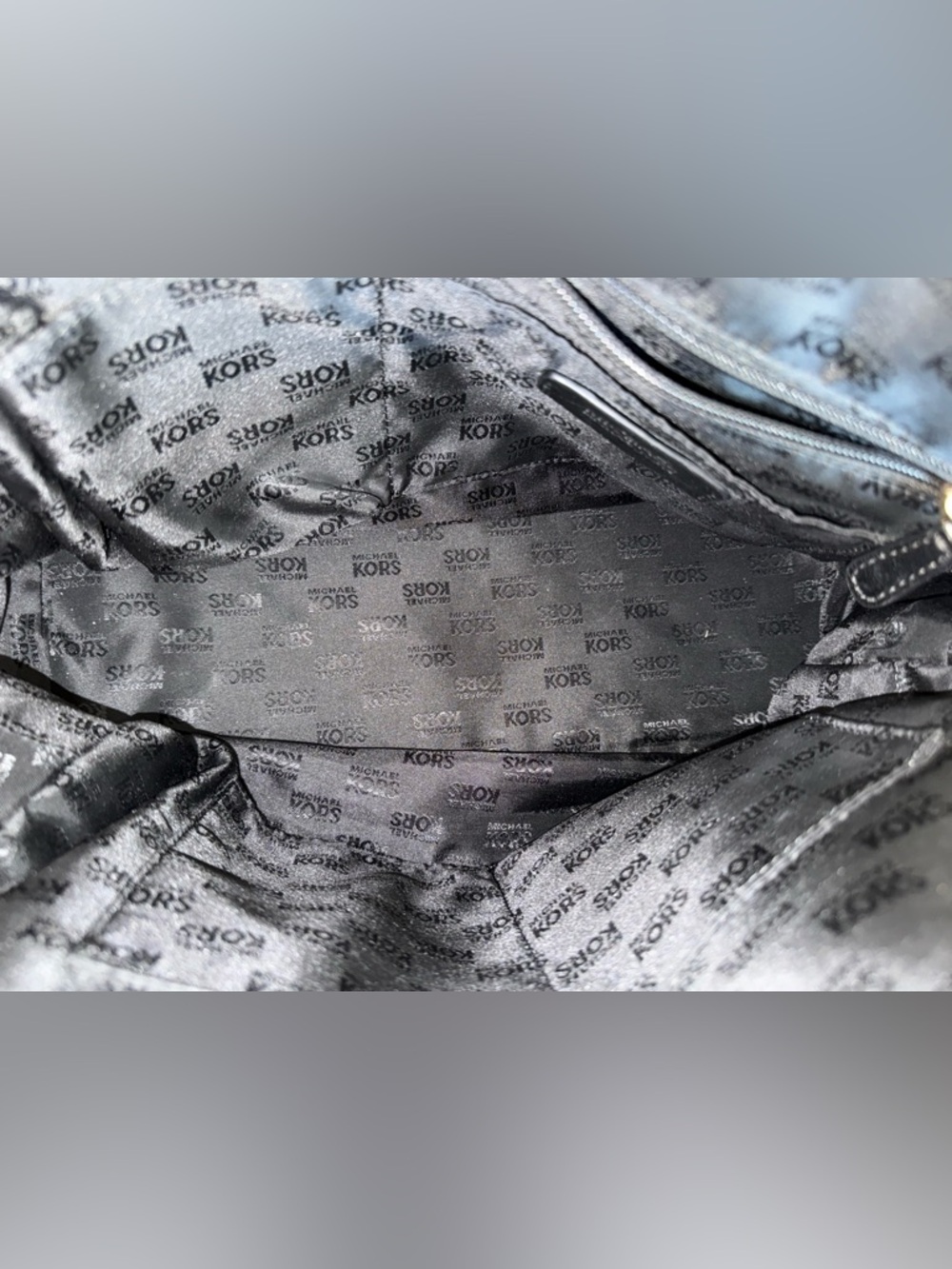 Michael Kors Brown and Black MK Logo Satchel with Gold Accent - Picture 6 of 9